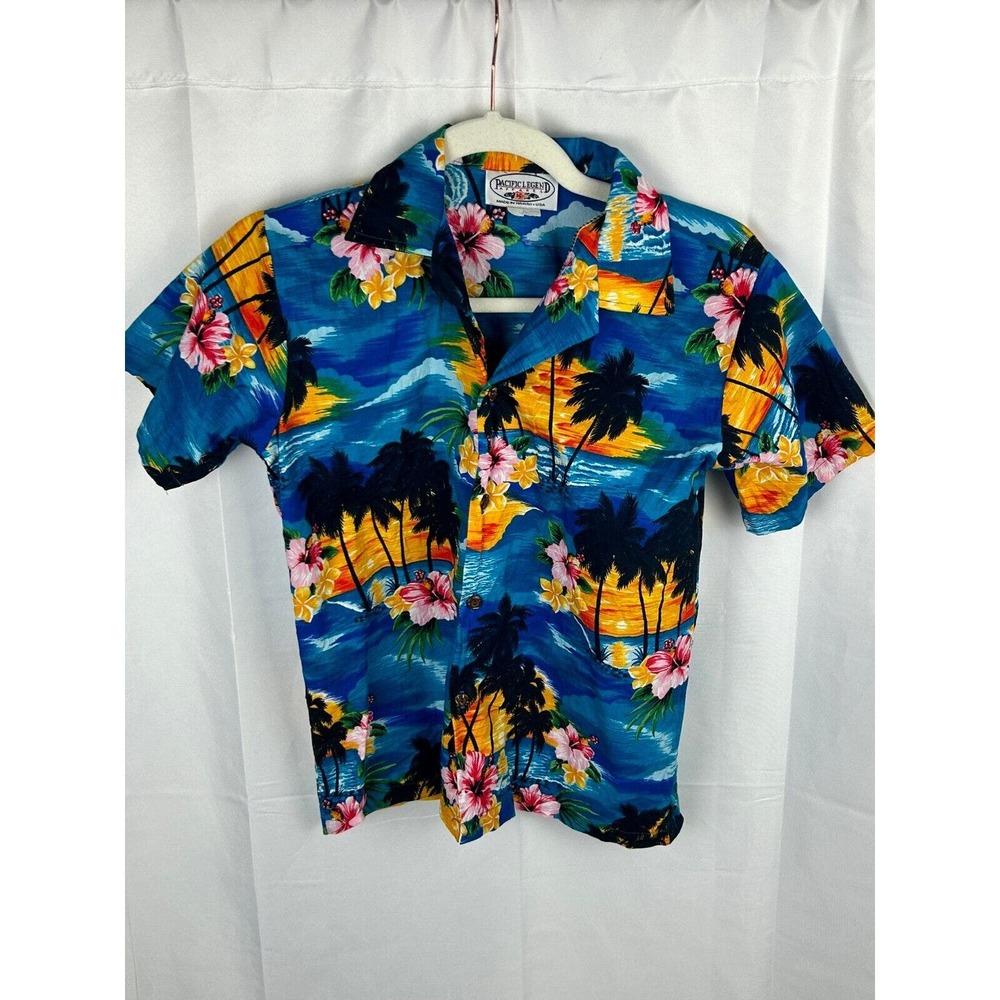 Pacific Legend Apparel Boy's Size L Ocean Theme Button Up Shirt Made in USA